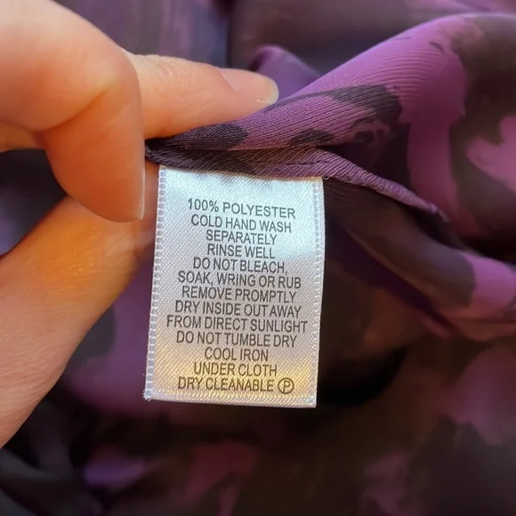 💜SPORTSCRAFT Sz8 motley purple 3/4 sleeve top w neck tie detailing - Picture 10 of 10